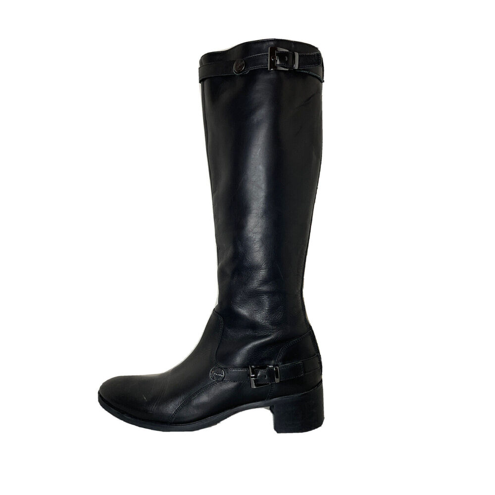 JB Martin Black Leather Back Zip Tall KH Riding Boots Womens Size 38 EU / US 8